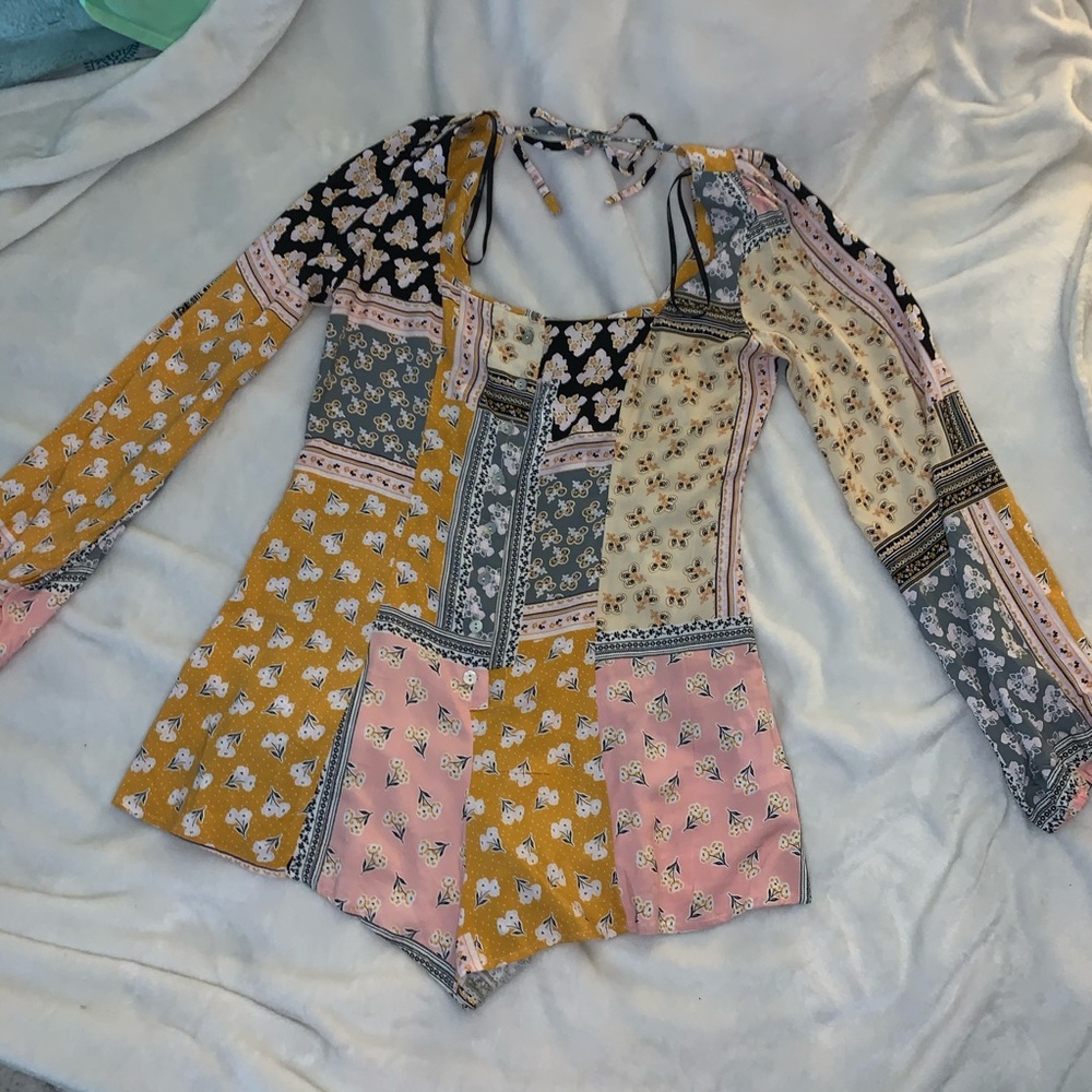 light patchwork romper